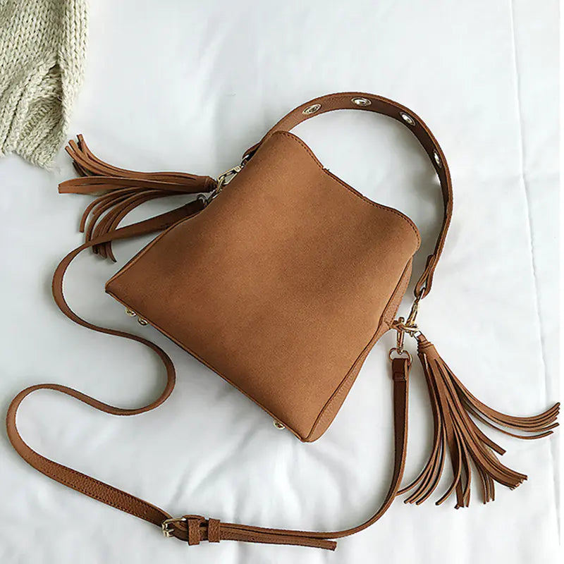 Bolso Bandolera Vintage con Borlas