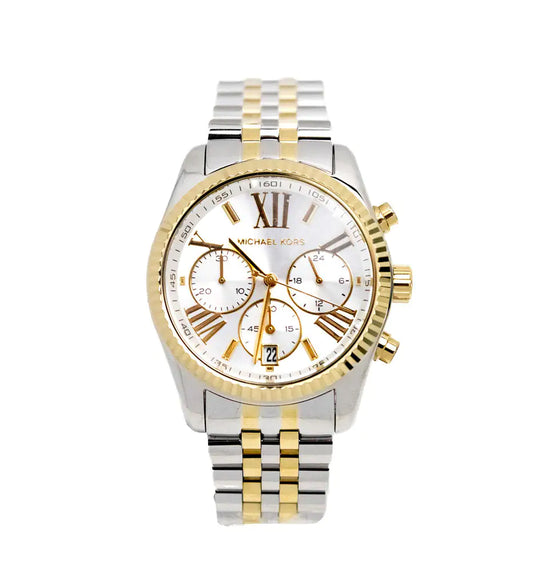 Reloj Michael Kors (MK5955) Lexington Cronógrafo de Acero Inoxidable en Tono Plateado y Dorado