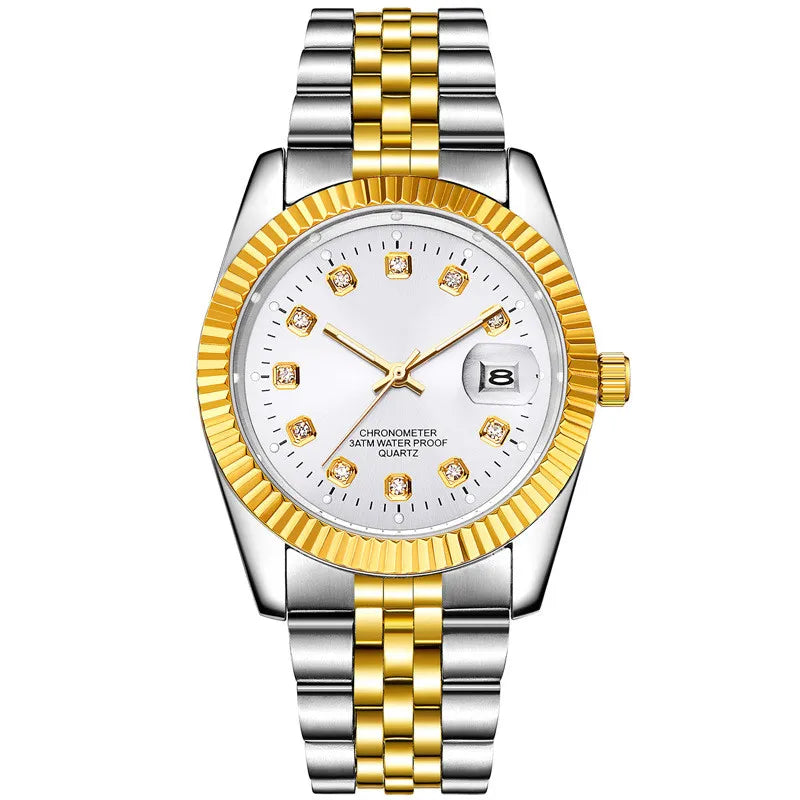 Men's And Women's Student Calendar Room Gold Watch