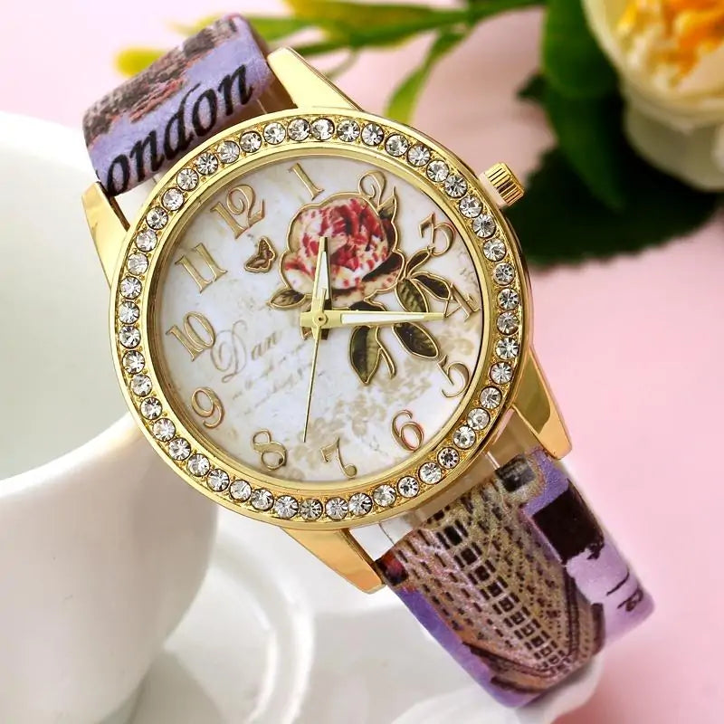 Reloj Floral con CZ