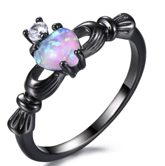 Anillo Corazón de Ópalo de Fuego