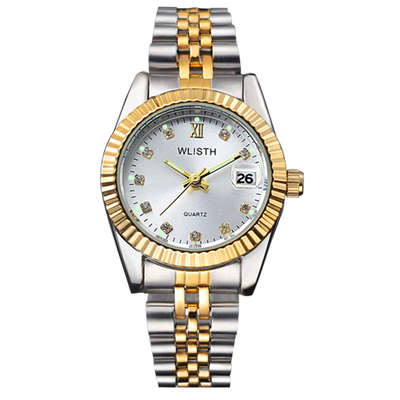 Reloj Dorado a Prueba de Agua para Mujer