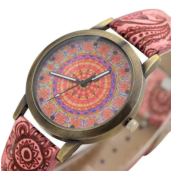 Reloj Pretty Patterns con Correa de Estilo Henna y Esfera Mandala