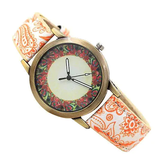 Reloj Pretty Patterns con Correa de Estilo Henna y Esfera Mandala