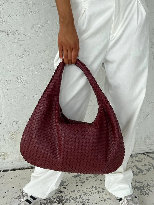 Everyday Leather Bag - Wine Red