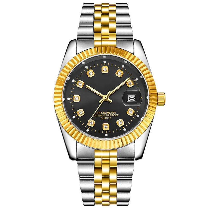 Men's And Women's Student Calendar Room Gold Watch