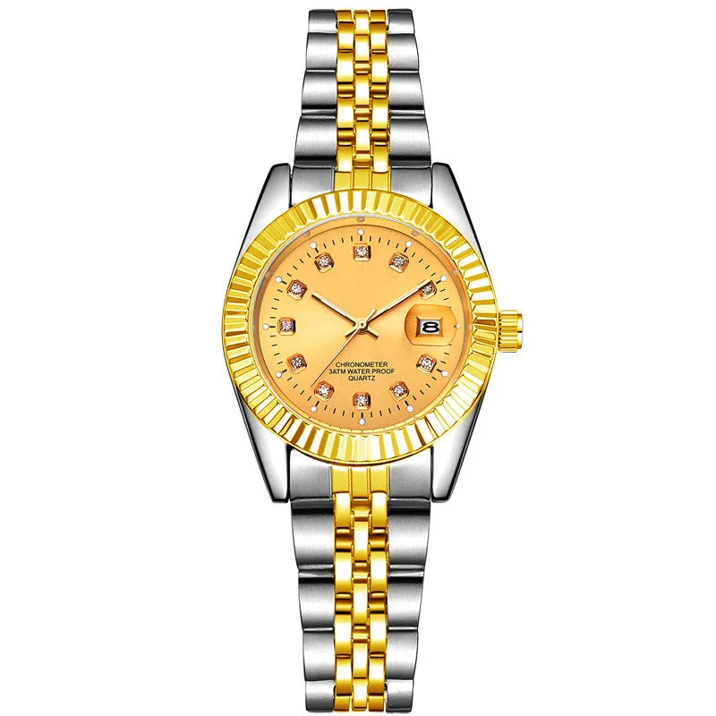 Men's And Women's Student Calendar Room Gold Watch