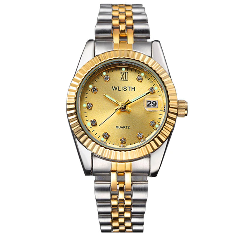 Reloj Dorado a Prueba de Agua para Mujer