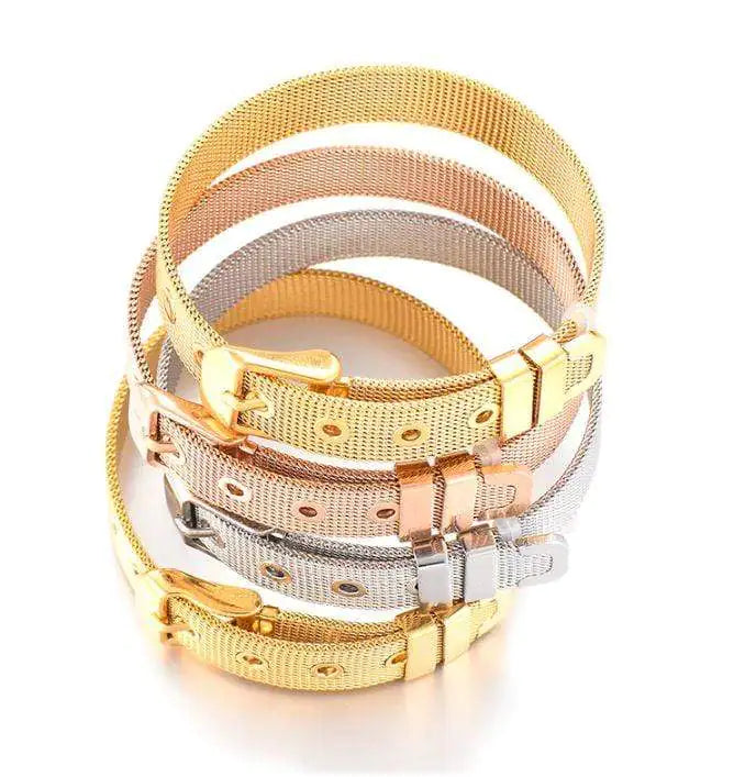 Pulsera Deslizante de Acero Inoxidable - Oro Rosa