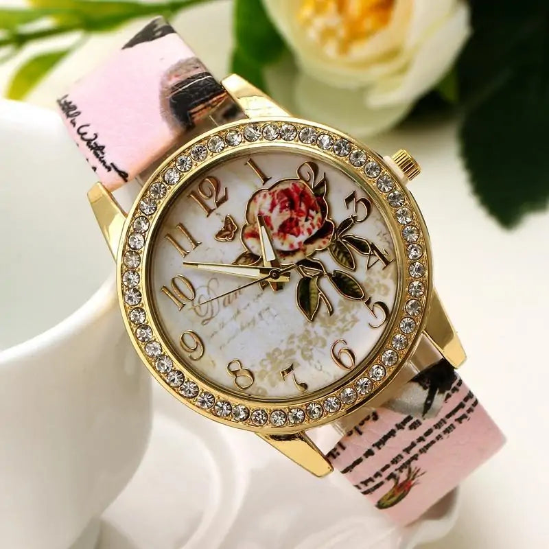 Reloj Floral con CZ