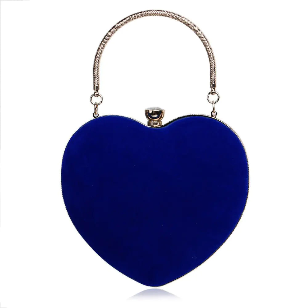 Bolso de Mano de Terciopelo en Forma de Corazón