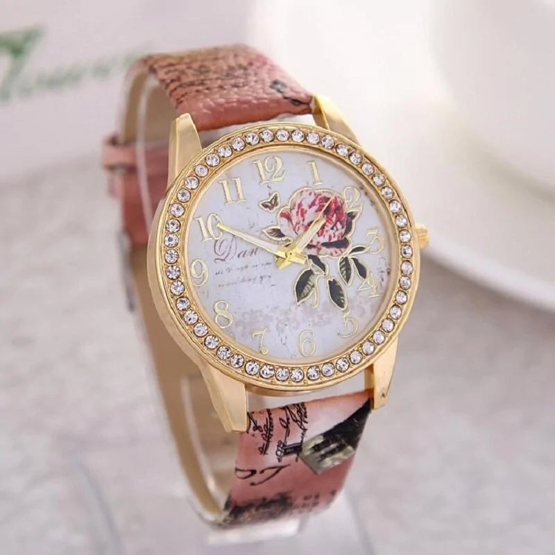 Reloj Floral con CZ