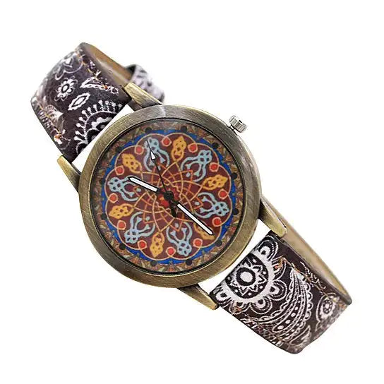 Reloj Pretty Patterns con Correa de Estilo Henna y Esfera Mandala