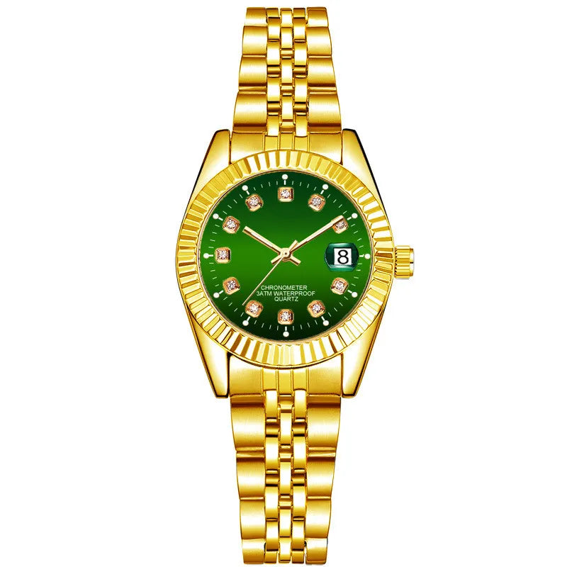 Men's And Women's Student Calendar Room Gold Watch