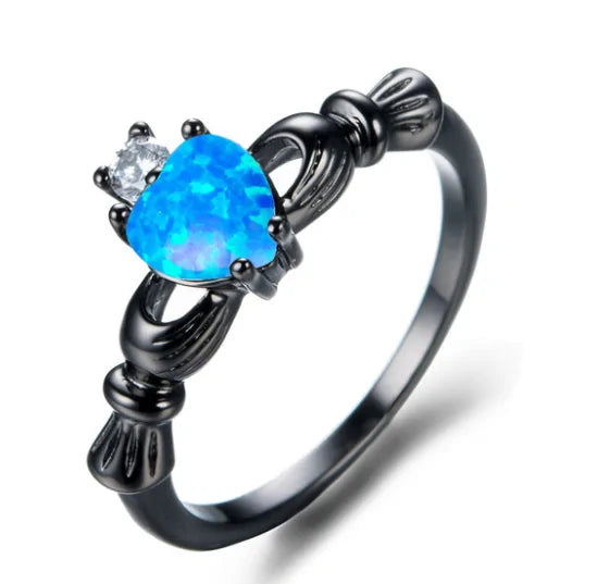 Anillo Corazón de Ópalo de Fuego