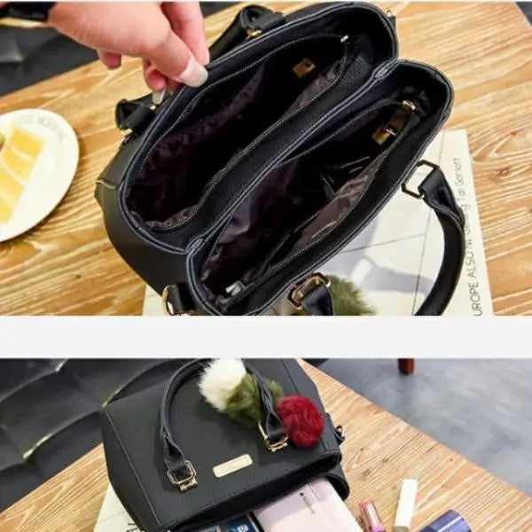 Bolso de Hombro de Cuero Voluminoso