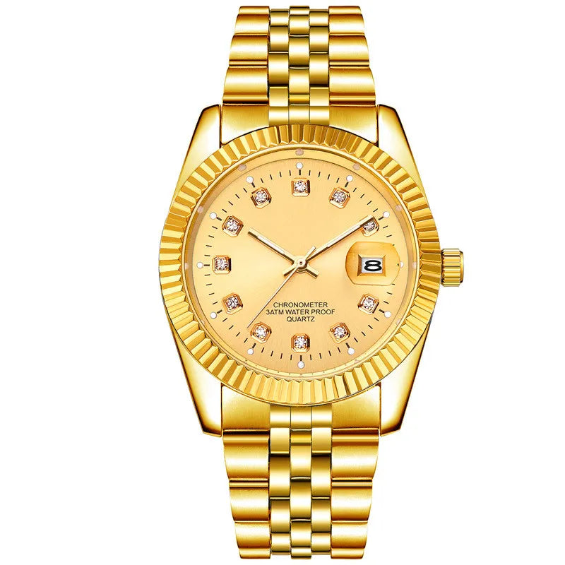 Men's And Women's Student Calendar Room Gold Watch