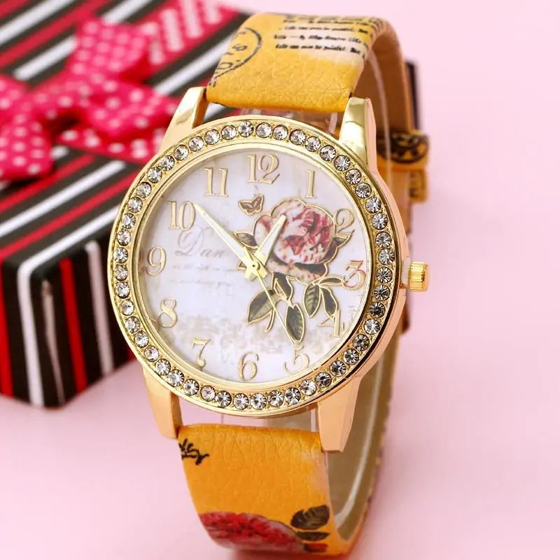 Reloj Floral con CZ