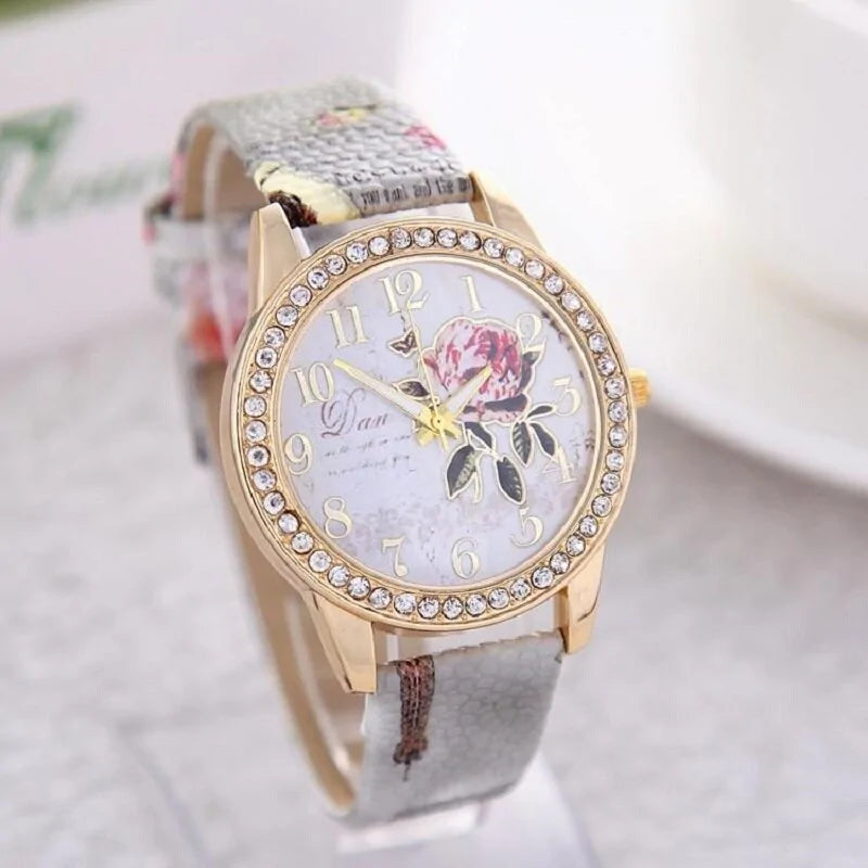 Reloj Floral con CZ