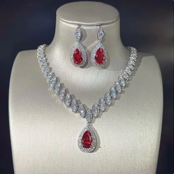 Zircon Necklace & Earring Set