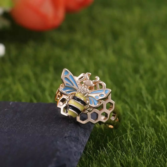 Anillo Mega Panal de Abeja