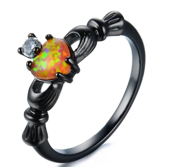 Anillo Corazón de Ópalo de Fuego