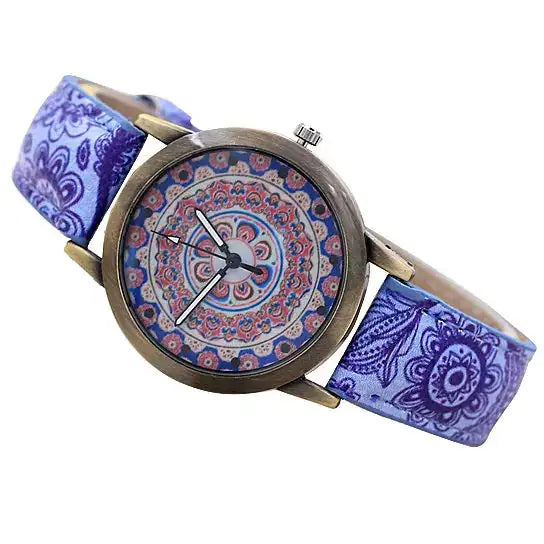 Reloj Pretty Patterns con Correa de Estilo Henna y Esfera Mandala