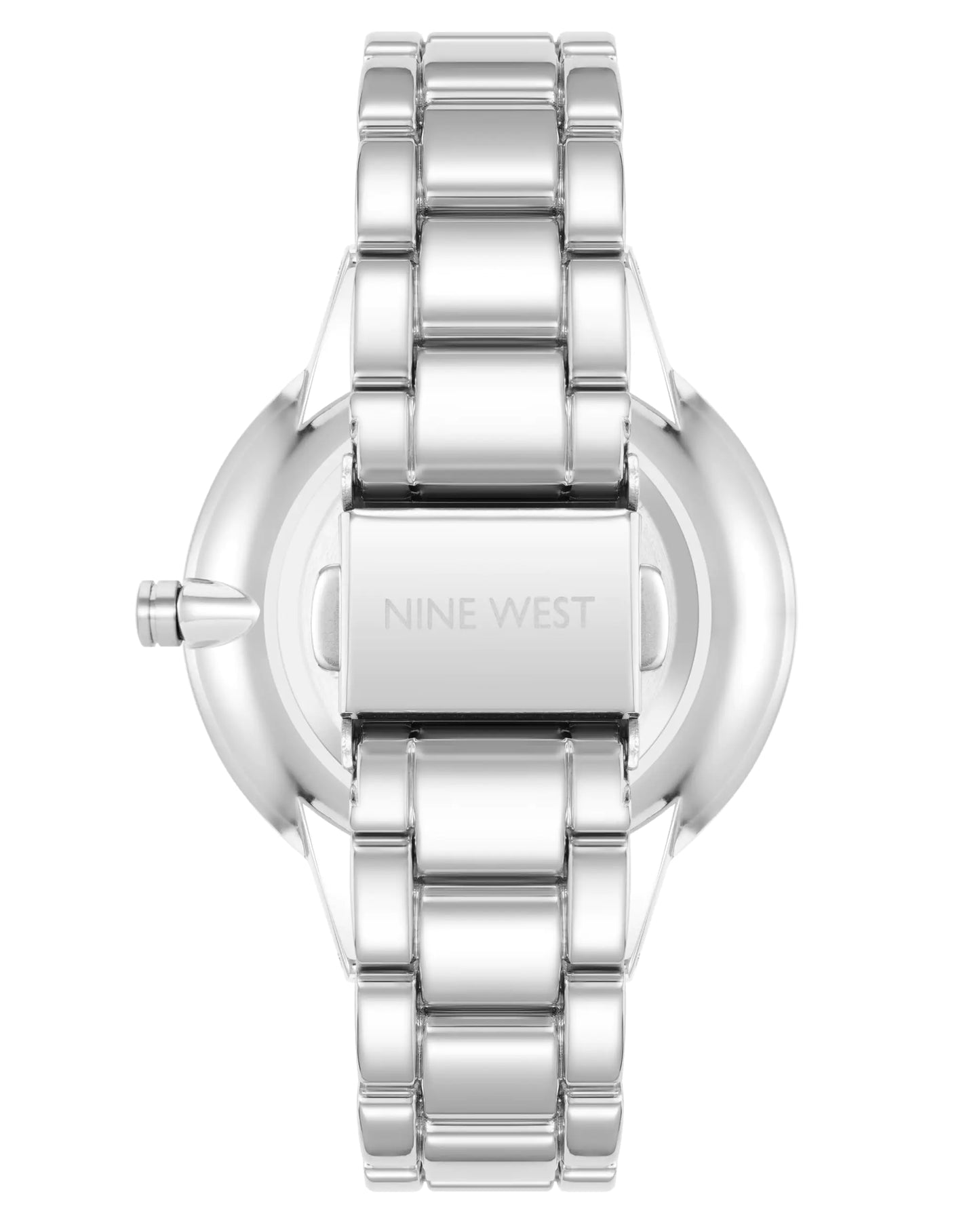 Nine West Women's Crystal Accented Bracelet Watch Silver/Teal