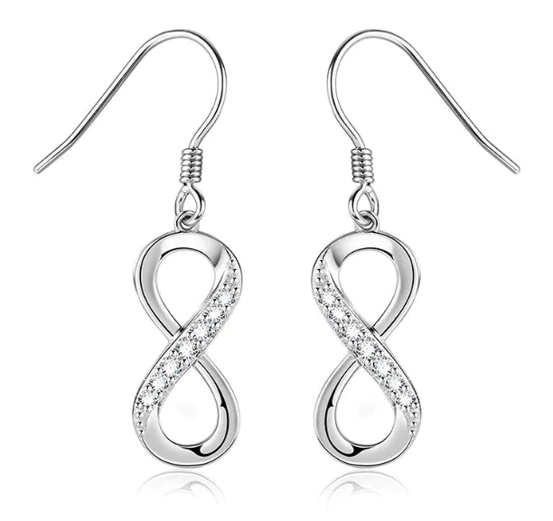 Pendientes de Bucle Infinito Elegance S925 de Plata de Ley