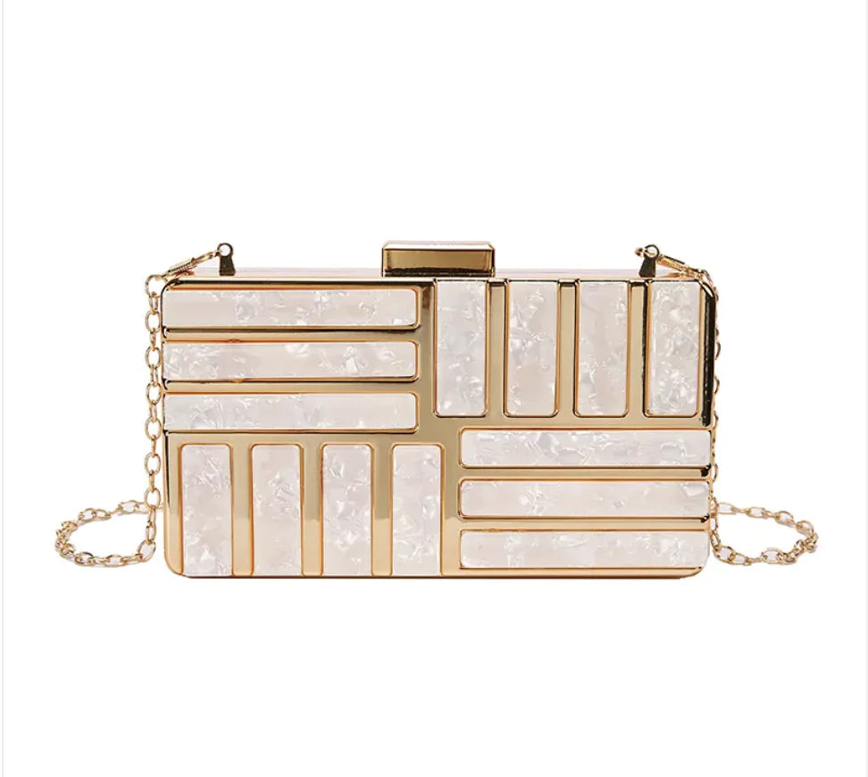 Bolso Clutch Acrílico Cuadrado Elegante para Mujer