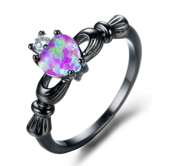 Anillo Corazón de Ópalo de Fuego